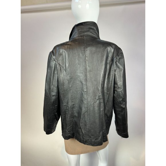 East 5th Zip Front Jacket Size XL Black Genuine Leather - Picture 11 of 16